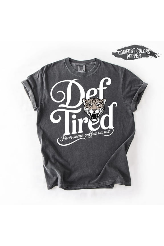Retro Coffee T-Shirt: Def Tired Graphic Tee All Size S-5XL