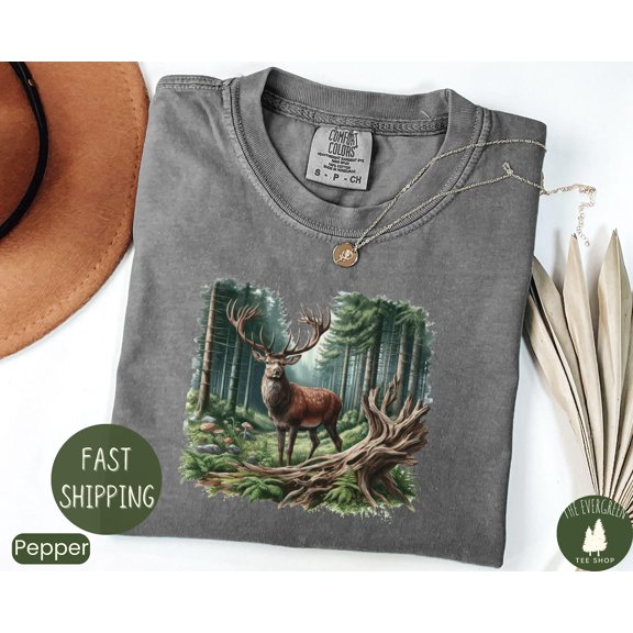 Velto Retro Deer Graphic Tshirt Vintage 90s Inspired Casual Outfit Hunting Nature Y2K Streetwear Everyday Wear Fullsize S-5XL Shirt