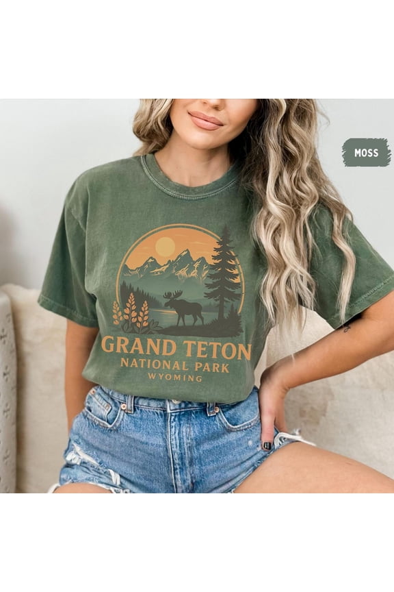 Retro Gand Teton National Park T-shirt, Nature Lover Apparel, Wyoming Mountains Graphic Tee, Outdoor Adventure gift Hiking, All Size S-5XL