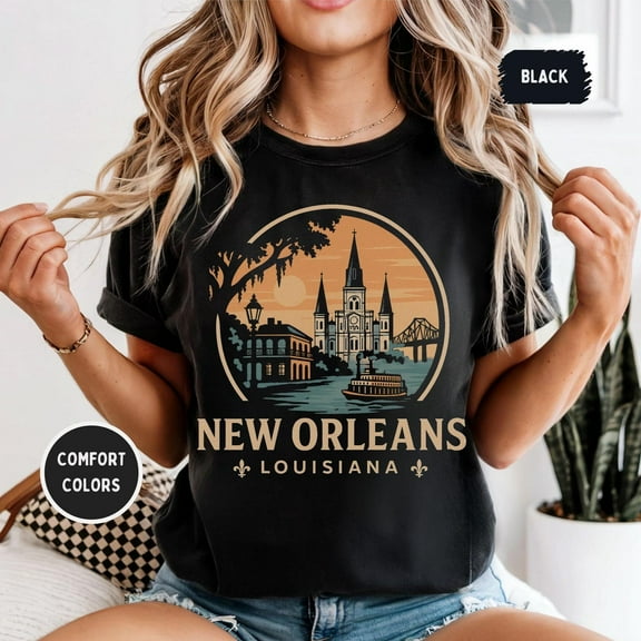Velto Retro New Orleans Louisiana T-shirt, Shirt, Unisex Tee, Vintage NOLA Top, French Quarter tee, Souvenir Gift All Size S-5XL