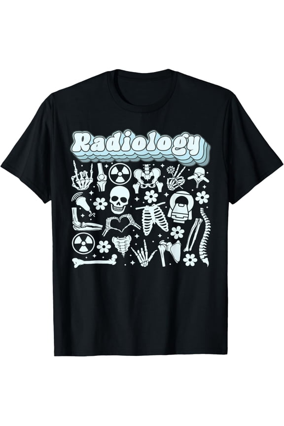 Retro Radiology X-ray Rad Tech Skeleton MRI Tech Graduation T-Shirt All Size S-5XL