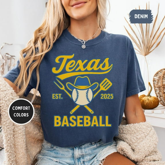 Velto Retro Texas Baseball T-shirt, Vintage Soft Tee, Unisex Shirt, Banana fan gift, Summer Sports Top All Size S-5XL