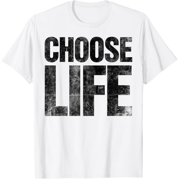 Velto Retro Vintage 80s Costume Choose Life Distressed T-Shirt All Size S-5XL