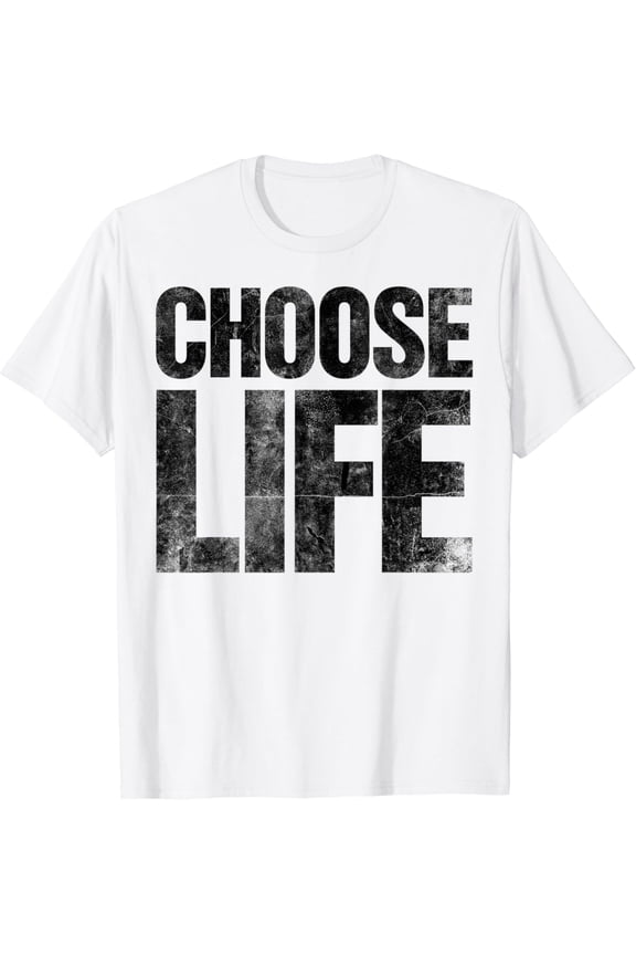 Retro Vintage 80s Costume Choose Life Distressed T-Shirt All Size S-5XL