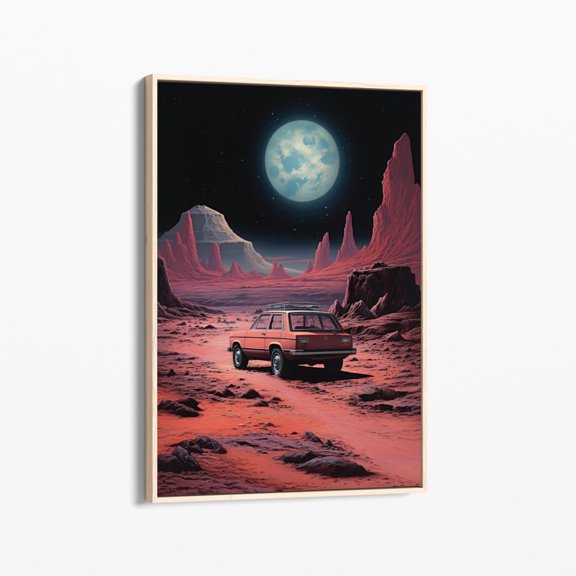 Velto Riding Solo 2 (Surrealist Space Art, Trippy Wall Art, Retro Art, Cosmic Art, Vintage Art, Space Art, Stretched Canvas) Canvas, 8x12 UNFRAMED