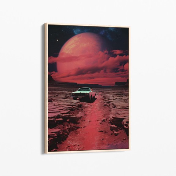 Velto Riding Solo (Surrealist Space Art, Trippy Wall Art, Retro Art, Cosmic Art, Vintage Art, Space Art, Stretchd Canvas) Canvas, 8x10 UNFRAMED