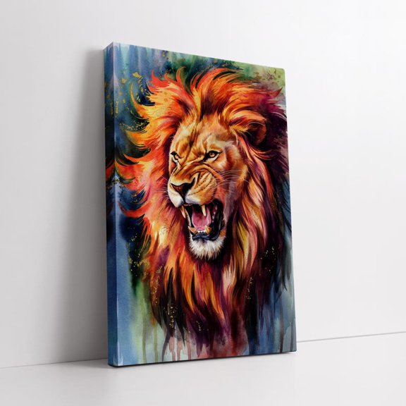 Velto Roaring Lion Canvas Gift – Bold And Vibrant Wildlife Wall Art For Home Decor, Perfect Gift For Animal And Nature Lovers Canvas, 12x16 UNFRAMED