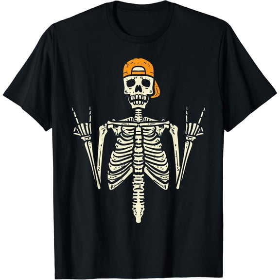 Velto Rocker Skater Skeleton Cap Cool Punk Men Boys T-Shirt All Size S-5XL
