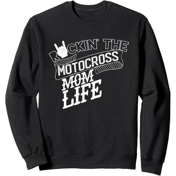 Velto Rockin the Motocross Mom Life DirtBike Racer MamaSwearshirt Full Size S-5XL