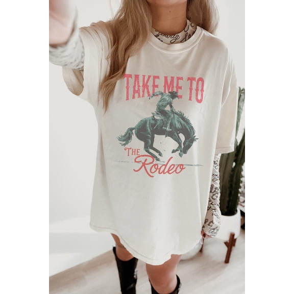 Velto Rodeo Shirt Western American Tshirt Vintage Inspired Cowboy Graphic Tee Retro Oversized Tee Boho All Size S-5XL