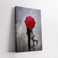 thumbnail image 1 of Velto Romantic Kiss Under Red Umbrella - Love Canvas Gift Canvas, 12x18 UNFRAMED, 1 of 4