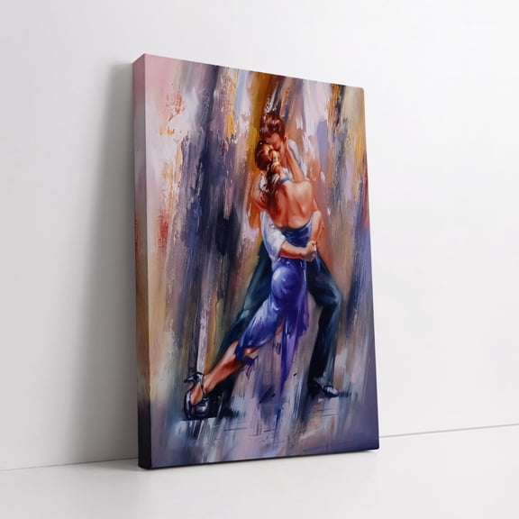 Velto Romantic Moments: Dancing Couple - Hand-Painted Canvas, Modern Wall Art For Home Decor, Perfect Valentine'S Day Gift Canvas, 12x16 UNFRAMED