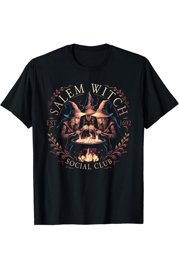 Salem 1692 Social Club Witch Witchy Women Girls T-Shirt All Size S-5XL