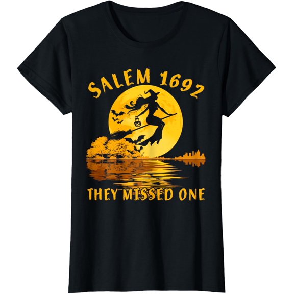 Velto Salem 1692 They Missed One Witch Riding Broom T-Shirt All Size S-5XL