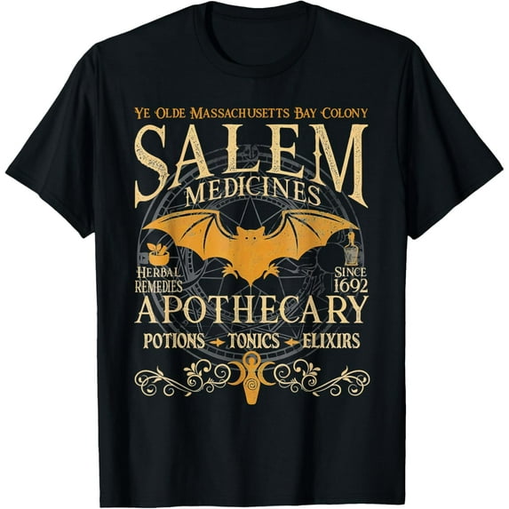 Velto Salem Medicines Apothecary Witch Spooky Season T-Shirt All Size S-5XL