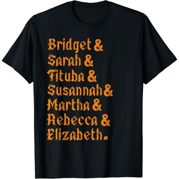 Velto Salem Witch Trials Women 1692 Name Stack History T-Shirt All Size S-5XL