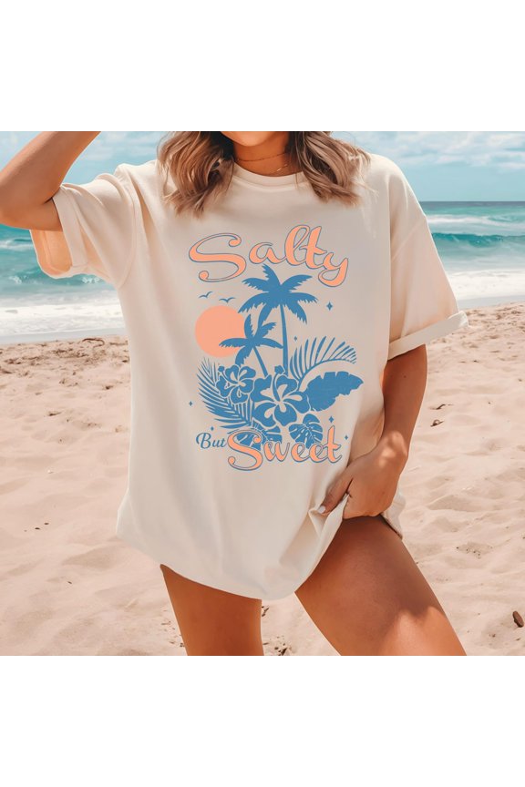 Salty But Sweet T-Shirt: Trendy Beach Tee All Size S-5XL