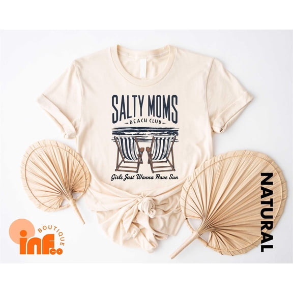 Velto Salty Moms Beach Club Shirt, Cute Ocean Lover Tee, Beach T-Shirt, Relaxed Beach Days Shirt, Vacation Tee, Trendy Summer Shirt, Summer Tee All Size S-5XL