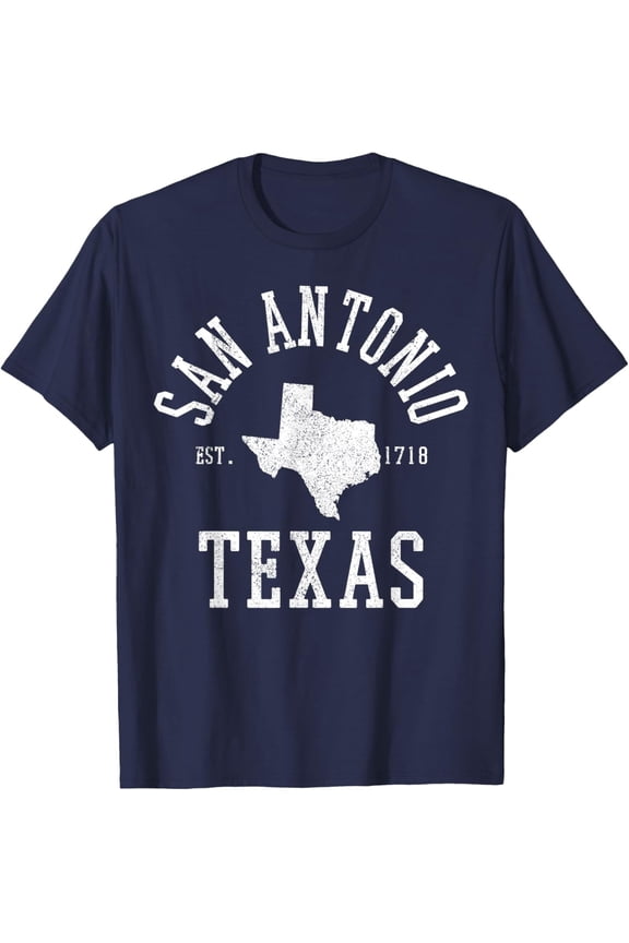 San Antonio Texas State Map Est. 1718 Souvenir T-Shirt All Size S-5XL