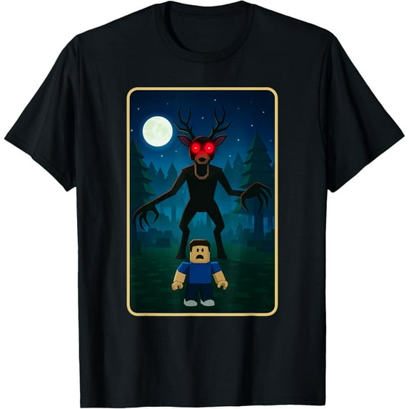 Velto Scary Deer 99 Nights Gamer in The Forest T-Shirt All Size S-5XL