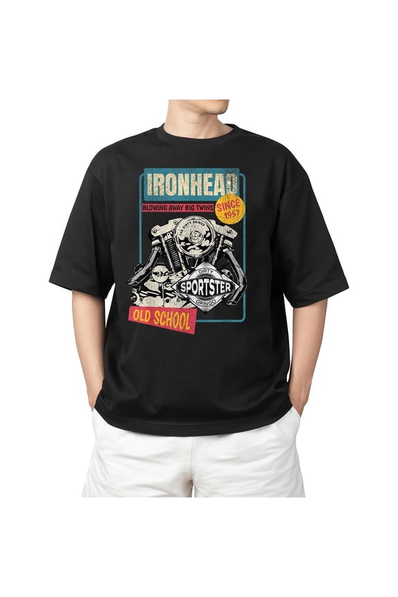 School HD Pin Up Retro Motorcycle Sportster Hot T-Shirt for Men & Women All Size S-5XL