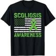 thumbnail image 1 of Velto Scoliosis Awareness Ribbon American Flag Vintage T-Shirt All Size S-5XL, 1 of 5