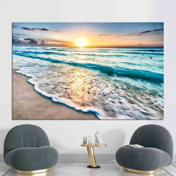 Velto Sea Canvas, View Canvas Decor, Sunset At The Ocean, Home Decor Landscape Canvas, 8x10 UNFRAMED