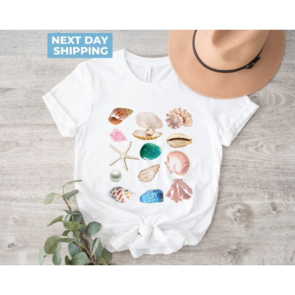 Velto Sea Shell Baby Tee, Vintage Collage Aesthetic Seashell Shirt, Cute Beach Shirt, Summer Shirt, Women's Shirt, Vintage 90s Tee, Ocean Shirt All Size S-5XL