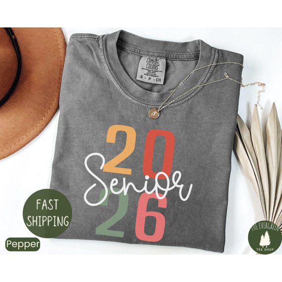Velto Senior 2026 Class Graduation Retro Font T-Shirt Graphic, Full Size S-5XL