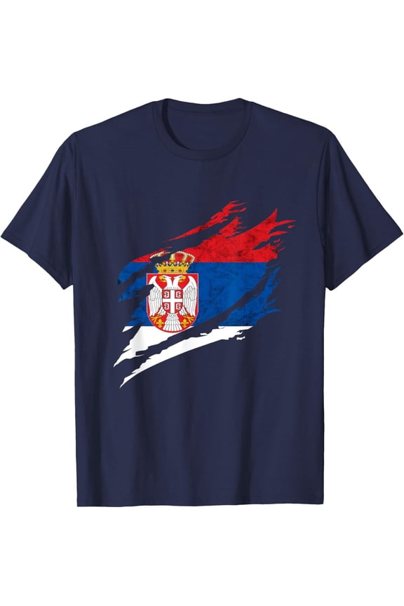 Serbia Vintage Serbian Flag Serbian Serbian Roots T-Shirt Fullsize S-5XL Shirt