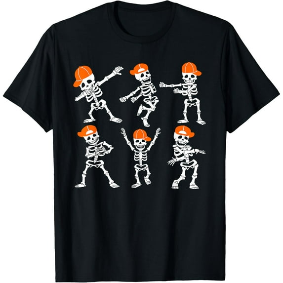 Velto Shirt Boys Dancing Skeleton Cap T-Shirt All Size S-5XL