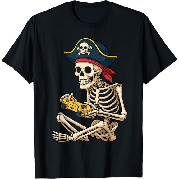 Velto Shirts Gamer Skeleton Pirate Boys T-Shirt All Size S-5XL