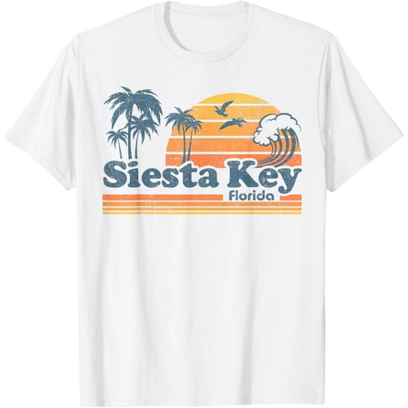 Velto Siesta Key Beach Florida Vintage Spring Break Vacation Retro T-Shirt All Size S-5XL