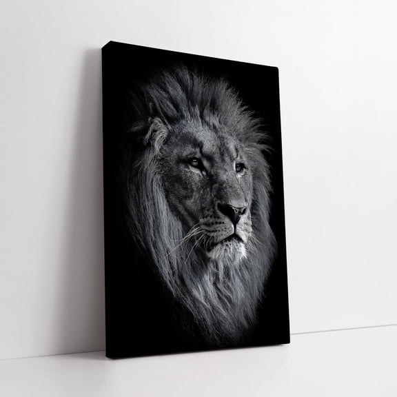 Velto Silence Of Nobility - Majestic Maned Lion Portrait, Hand-Painted Canvas Art For Home Decor, Unique Wall Art Gift Canvas, 8x12 UNFRAMED