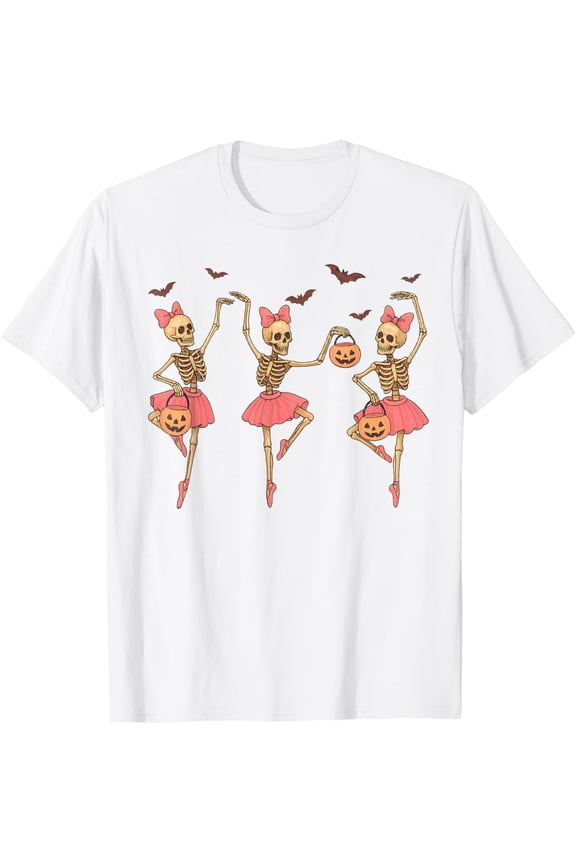 Skeleton Ballerina Women - Cute Dance Tutu Girls T-Shirt All Size S-5XL