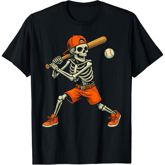 Velto Skeleton Baseball Costume Men Boys T-Shirt All Size S-5XL