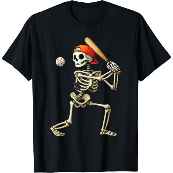 Velto Skeleton Baseball Costume Men Boys Tee T-Shirt All Size S-5XL
