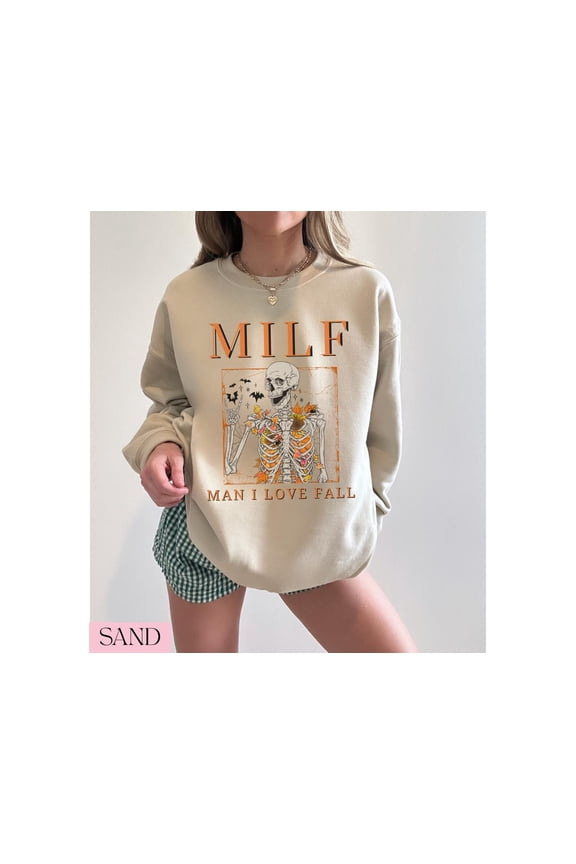 Skeleton Crewneck Sweatshirt Fall Sweater Oversized Happy Holiday Spooky Season Pullover Man I Love Fall Shirt All Size S-3XL