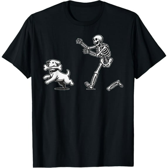 Velto Skeleton Dog Skeleton Chasing Dog T-Shirt All Size S-5XL