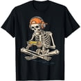 thumbnail image 1 of Velto Skeleton Gamer Video Gaming Gaming Skeleton T-Shirt All Size S-5XL, 1 of 5
