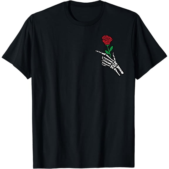 Velto Skeleton Hand Rose Costume Pocket Men Women T-Shirt All Size S-5XL