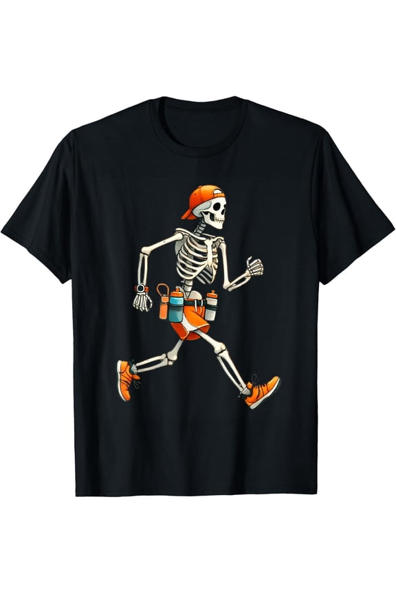 Skeleton Marathon Runner Costume Running Men Boys T-Shirt All Size S-5XL