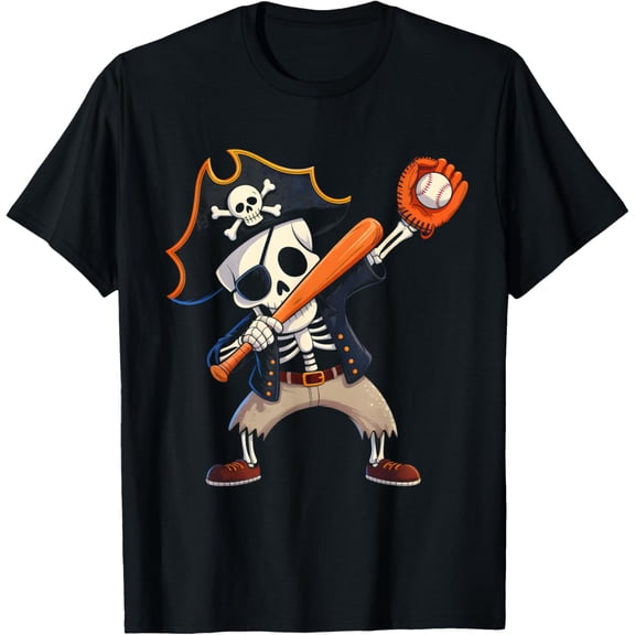 Velto Skeleton Pirate Baseball Costume Men Boys T-Shirt All Size S-5XL