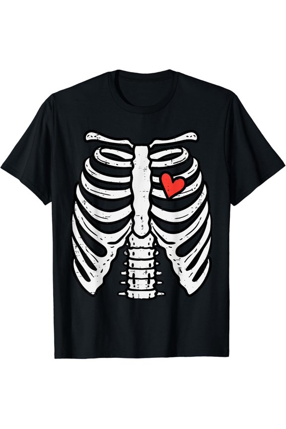 Skeleton Rib Cage Heart Costume Men Women T-Shirt All Size S-5XL