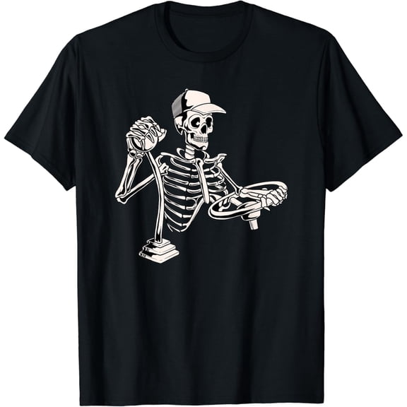 Velto Skeleton Truck Driver - Big Trucking Trucker T-Shirt All Size S-5XL