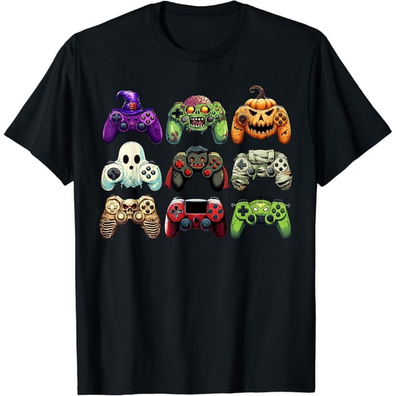 Velto Skeleton Zombie Gaming Controllers Mummy Boys T-Shirt All Size S-5XL