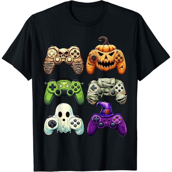 Velto Skeleton Zombie Gaming Controllers Mummy Boys T-Shirt All Size S-5XL