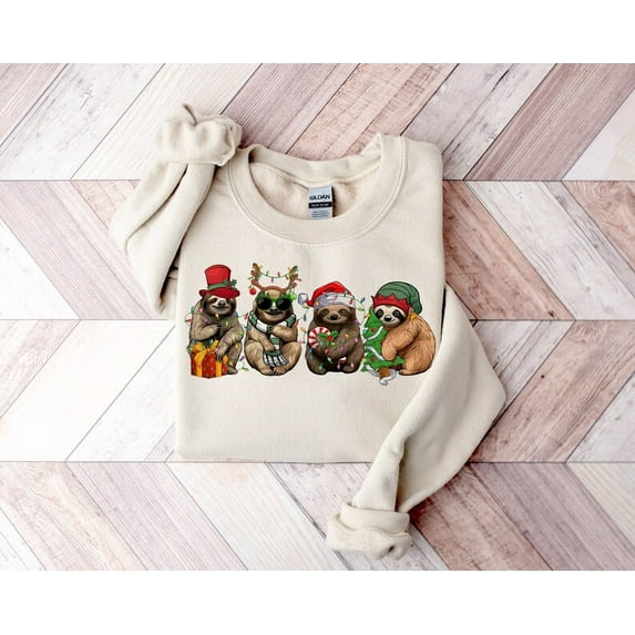 Velto Sloth holiday Merry Slothmas Sweatshirt, Adorable Sloth Lover Gift, Gift All Size S-3XL