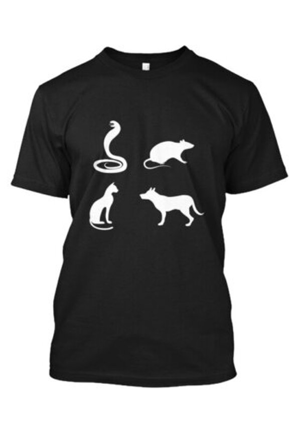 Snake Rat Cat Dog T-Shirt Made in the USA All Size S-5XL