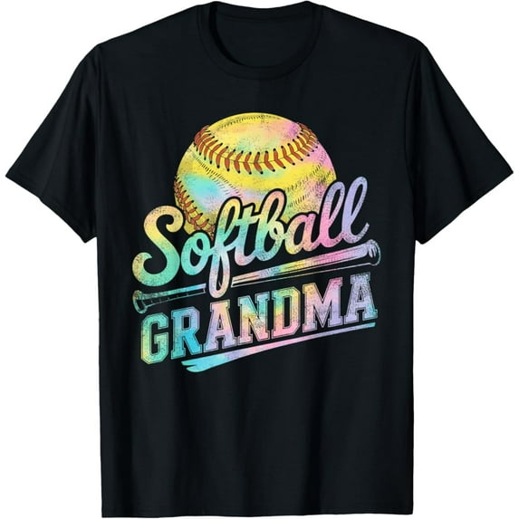 Velto Softball Grandma Tie Dye Softball Lovers Mothers Day Mama T-Shirt Fullsize S-5XL Shirt